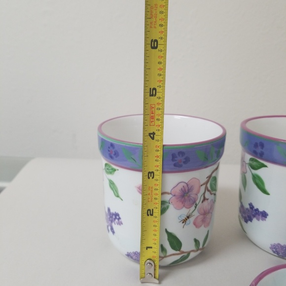 Garden Planter Ceramic Flower Herb Pots And Tray - Picture 4 of 8